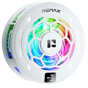 Охлаждающий кулер вентилятор магнитный для смартфона Remax RT-F13 с подсветкой и съемными зажимами белый