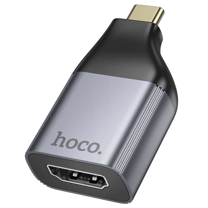 Адаптер переходник конвертер с Type-C USB на HDTV 4K Hoco UA33 серый металл Адаптер переходник конвертер с Type-C USB на HDTV 4K Hoco UA33 серый металл