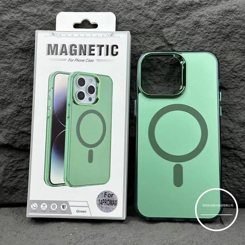 фото Чехол накладка для iphone 16 Pro Max (6.9) Magnetic силикон+пластик с магнитом для magsafe зеленая