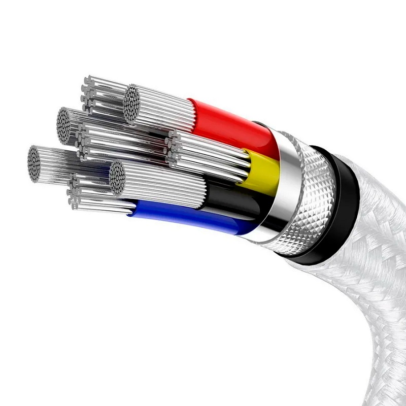 Кабель для зарядки Type-C to Type-C Baseus Cafule Metal CATJK-C02 5A 100W 1м белый