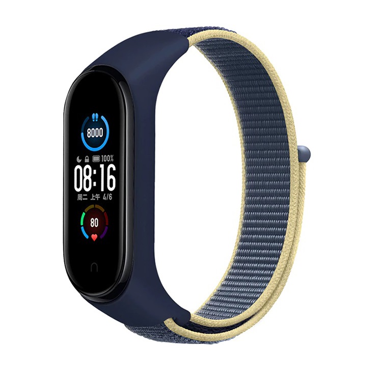 Ремешок для Mi Band 5/Mi Band 6 Red Line нейлоновый индиго