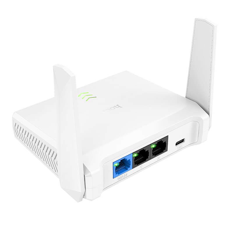 Проводной WiFi Роутер мини Hoco HI36 Wi-Fi4 2.4ГГц 300Мбит/с белый