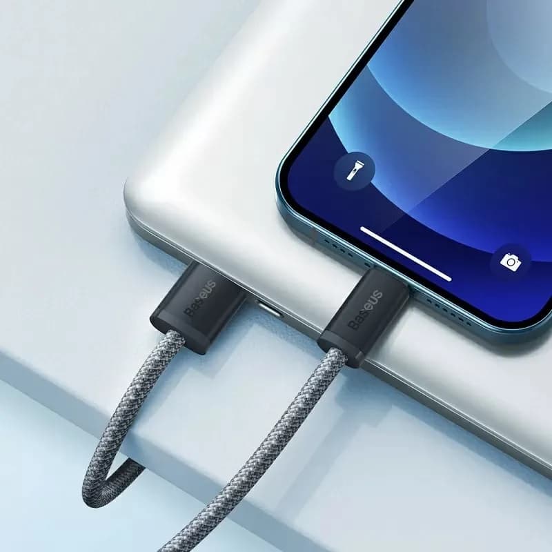 Кабель для зарядки iphone Lightning Baseus Dynamic CALD000516 2.4A 2м стальной серый Кабель для зарядки iphone Lightning Baseus Dynamic CALD000516 2.4A 2м стальной серый