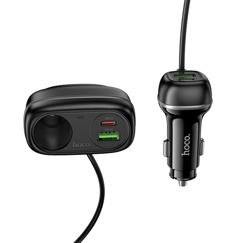 фото Разветвитель HOCO Z59A 240W 1 прикуриватель + PD 30W + USB QC3.0/ 2 Type-C USB-C + 2USB черный
