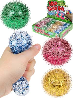 Антистресс игрушка мялка жми тяни с блестками 6см