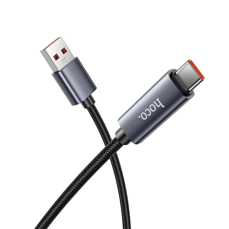 Кабель для зарядки Type-C USB HOCO X112 1м 5A с дисплеем черный
