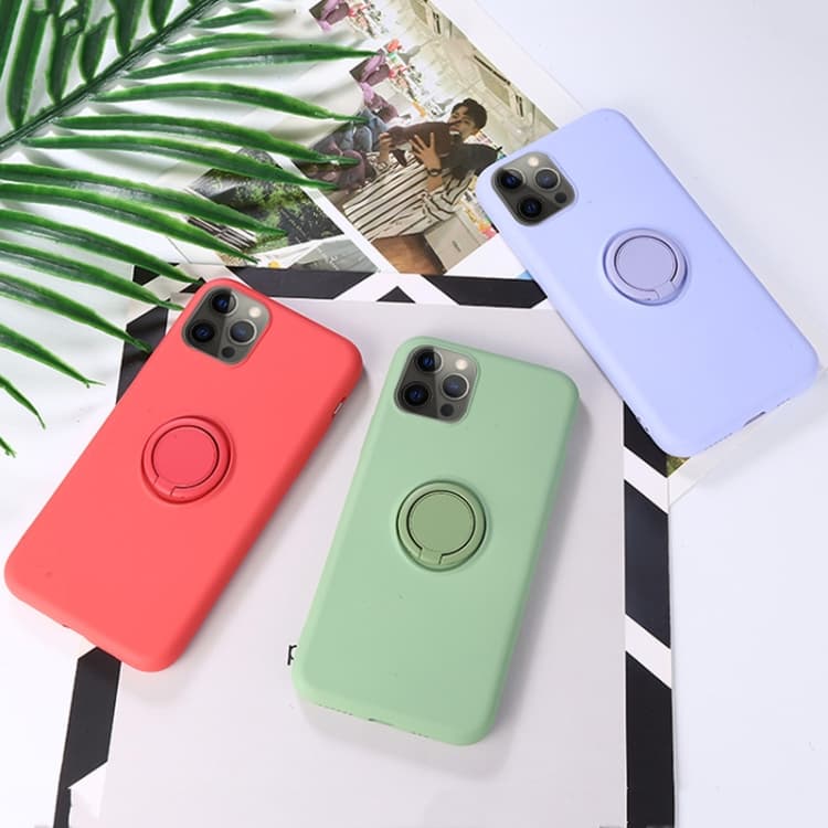 фото Чехол накладка для Xiaomi Poco M5 4G/Poco M4 5G силикон с магнитом и кольцом сиреневая с защитой камеры