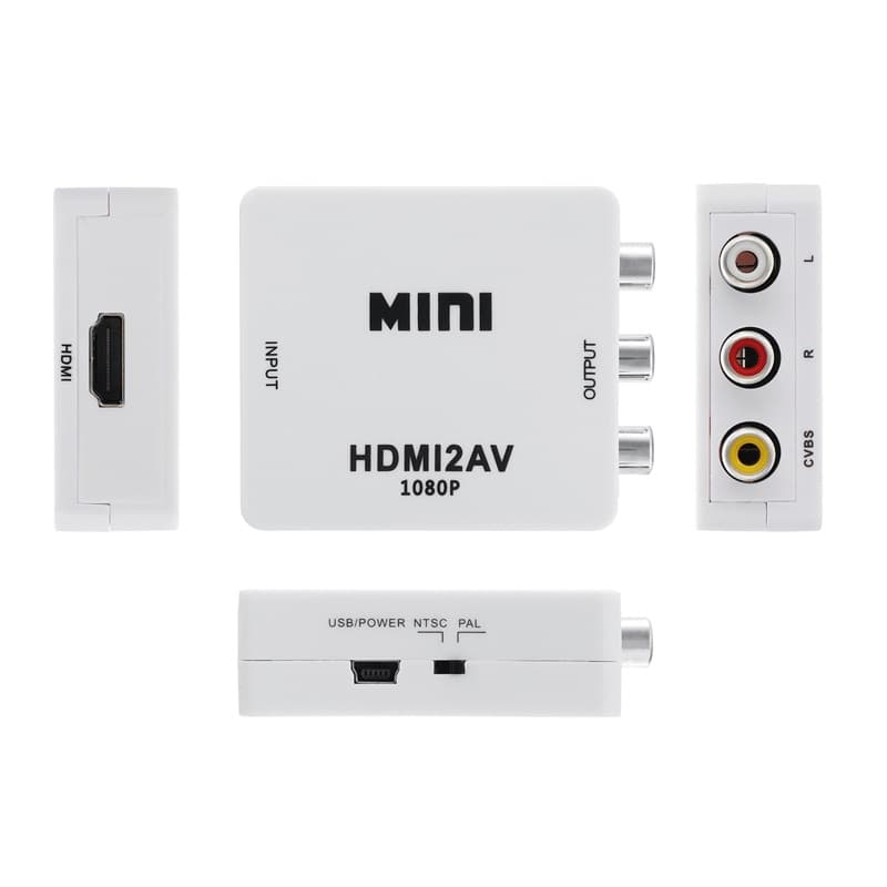 Адаптер переходник конвертер с HDMI на AV 1080P Onten OTN-7336 HDMI-3RCA белый 