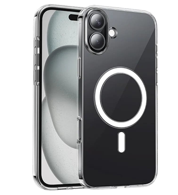 фото Чехол накладка для iphone 16 Pro (6.3) HOCO AS4 пластик с магнитом прозрачная