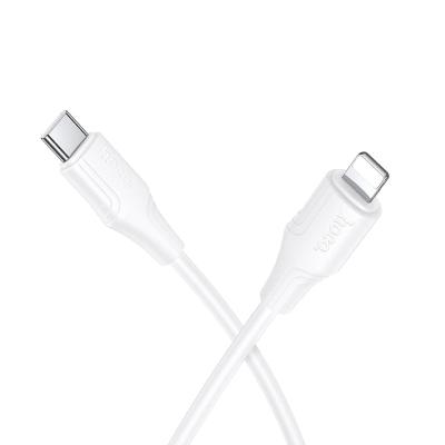 Кабель для зарядки iP Lightning to Type-C HOCO X124 PD 27W 1m огнестойкий силиконовый белый