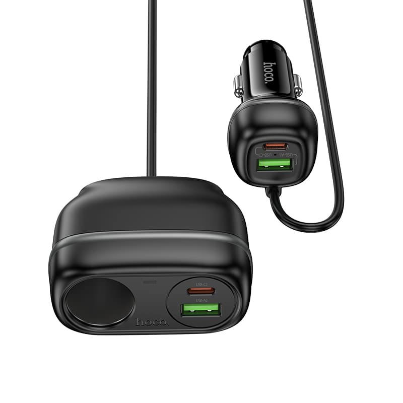 фото Разветвитель HOCO Z59A 240W 1 прикуриватель + PD 30W + USB QC3.0/ 2 Type-C USB-C + 2USB черный