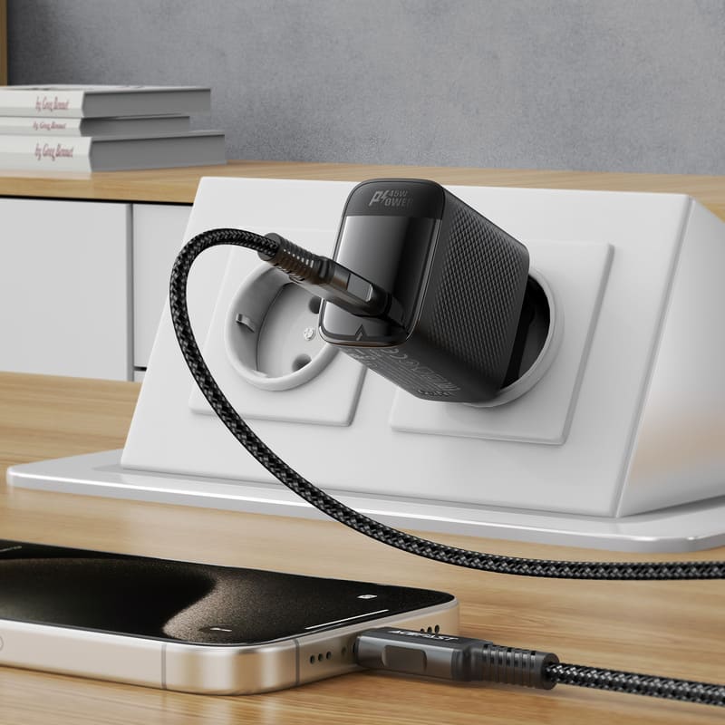 фото Сетевое Зарядное устройство Адаптер Блок питания Acefast A112 PD 45W GaN USB-C черное 