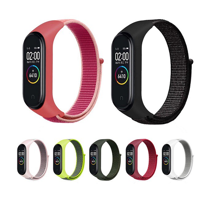 Ремешок для Mi Band 3/Mi Band 4 нейлоновый с липучкой белый