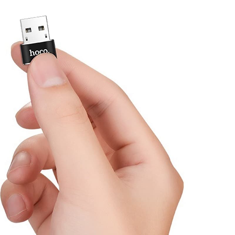 Адаптер переходник OTG с USB на Type-C USB HOCO UA6 черный