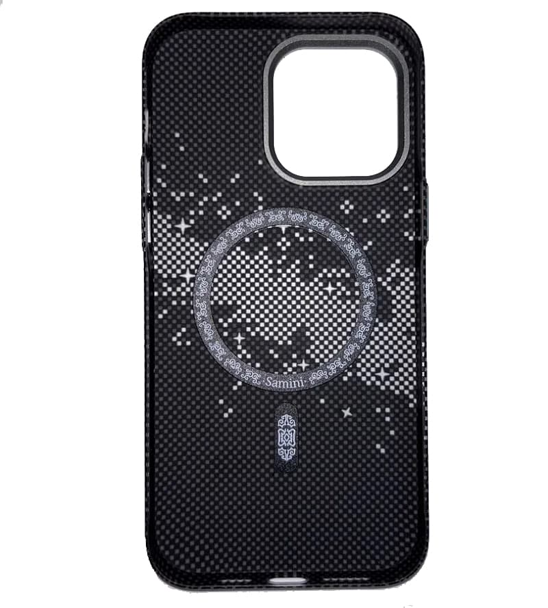 фото Чехол накладка для iphone 16 Pro Max (6.9) карбон пластик с магнитом для magsafe серый