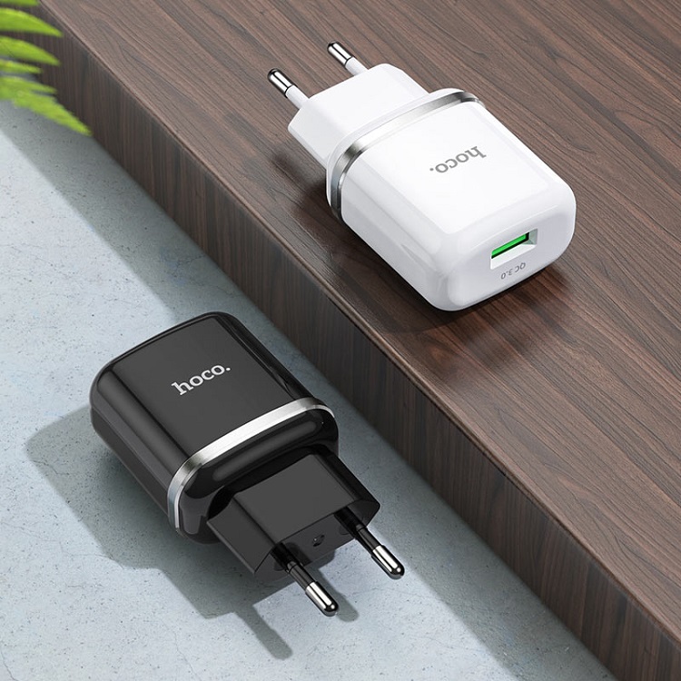 фото Сетевое зарядное устройство + кабель Type-C HOCO N3 1USB QC3.0 18W белый