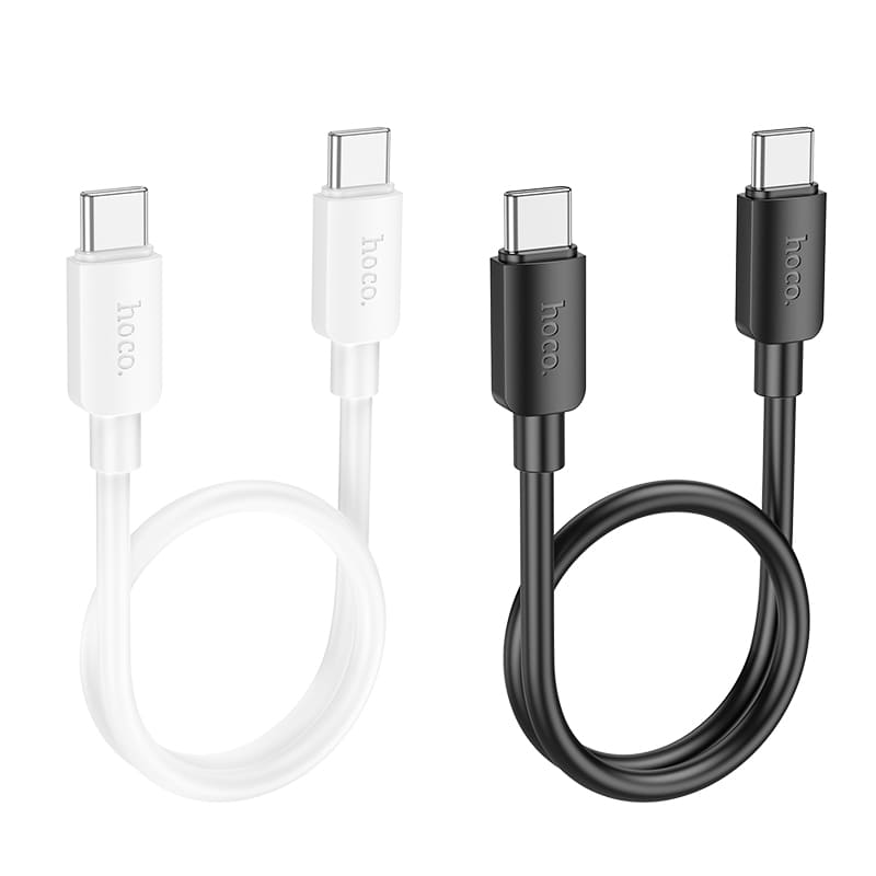 Кабель для зарядки Type-C to Type-C HOCO X96 PD 60W 25см 3A силиконовый белый