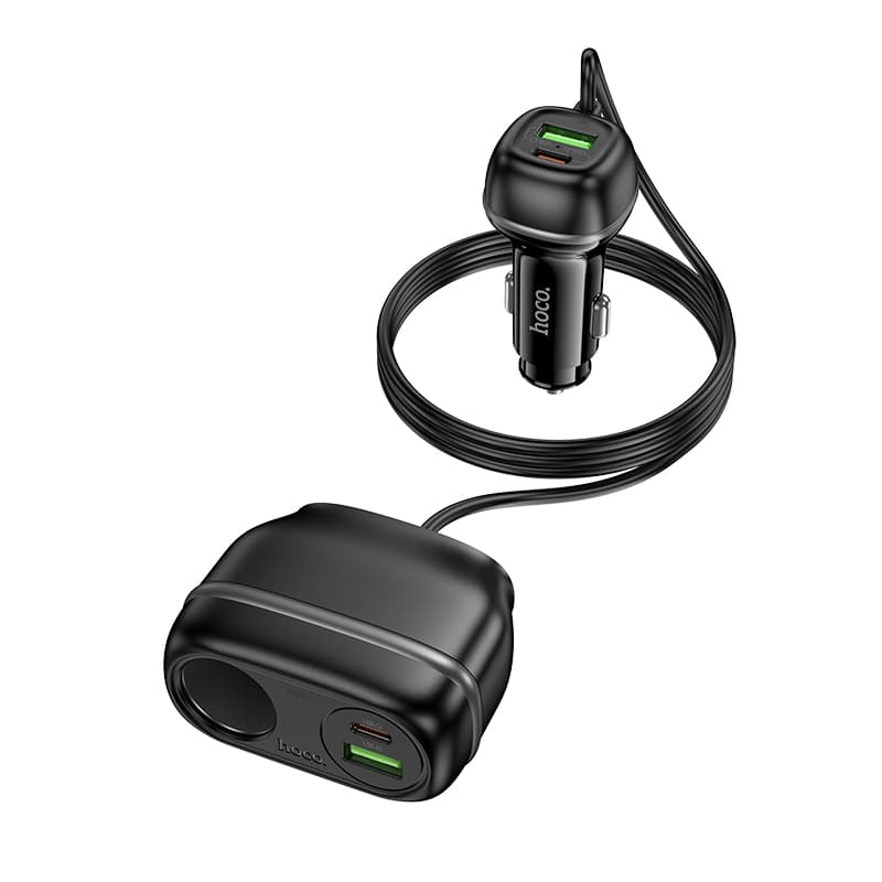 фото Разветвитель HOCO Z59A 240W 1 прикуриватель + PD 30W + USB QC3.0/ 2 Type-C USB-C + 2USB черный