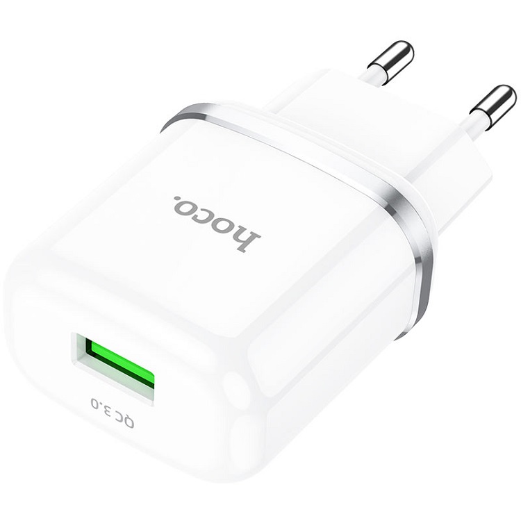 фото Сетевое зарядное устройство + кабель Type-C HOCO N3 1USB QC3.0 18W белый