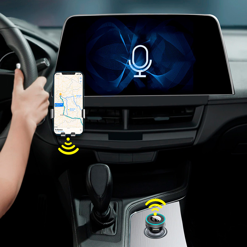 фото FM трансмиттер bluetooth модулятор Baseus Enjoy 2USB 3.4A 17 Вт + FM черный CCLH-01