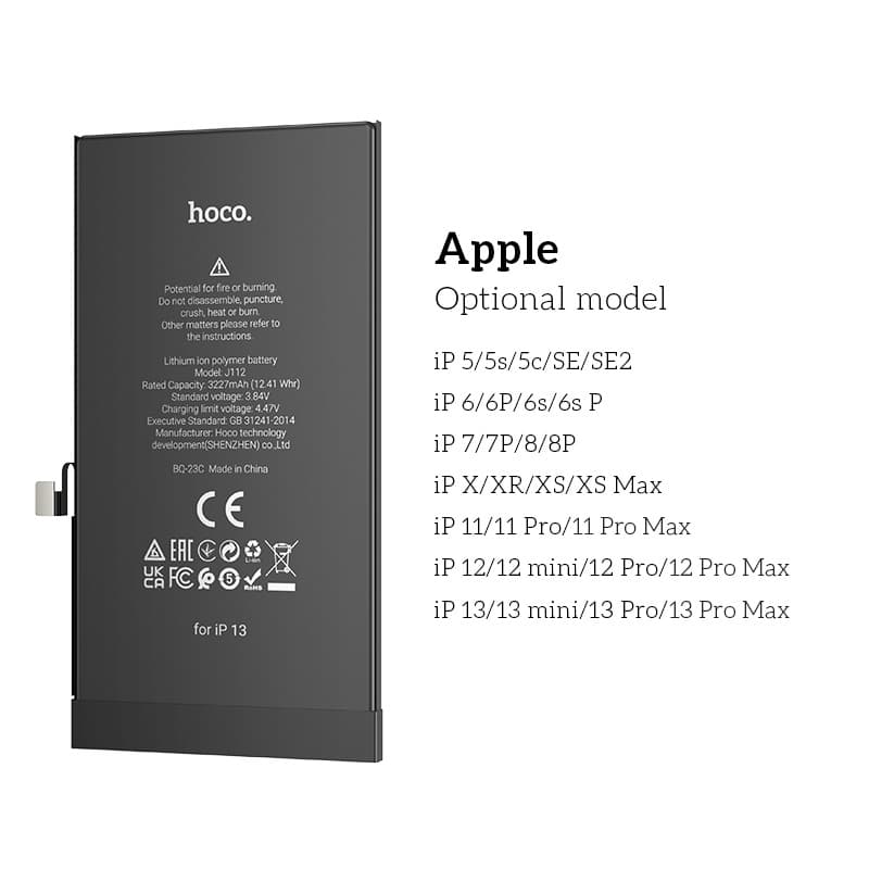 Изображение Аккумулятор для iphone 13 Pro 3095mAh HOCO J112 фото Аккумулятор для iphone 13 Pro 3095mAh HOCO J112