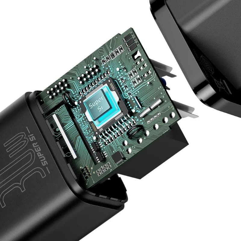 фото Сетевое зарядное устройство Адаптер Блок питания Baseus Super Si Quick 1C PD 30W Type-C USB-C черный CCSUP-J01