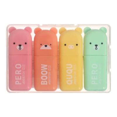 Набор текстовыделителей мини мишки 4 цвета