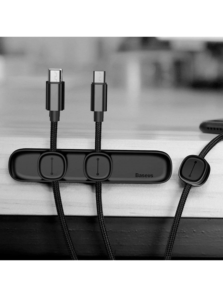 Изображение Органайзер держатель для проводов магнитный Baseus Peas Cable Clip ACWDJ-01 черный фото Органайзер держатель для проводов магнитный Baseus Peas Cable Clip ACWDJ-01 черный