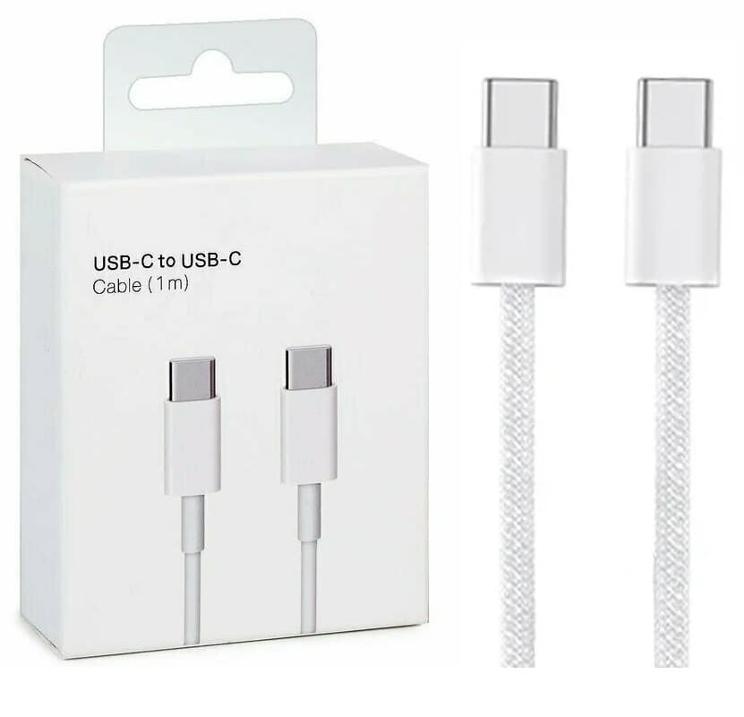 Кабель для зарядки Type-C to Type-C Fixtor 15 PD 35W в оплетке белый