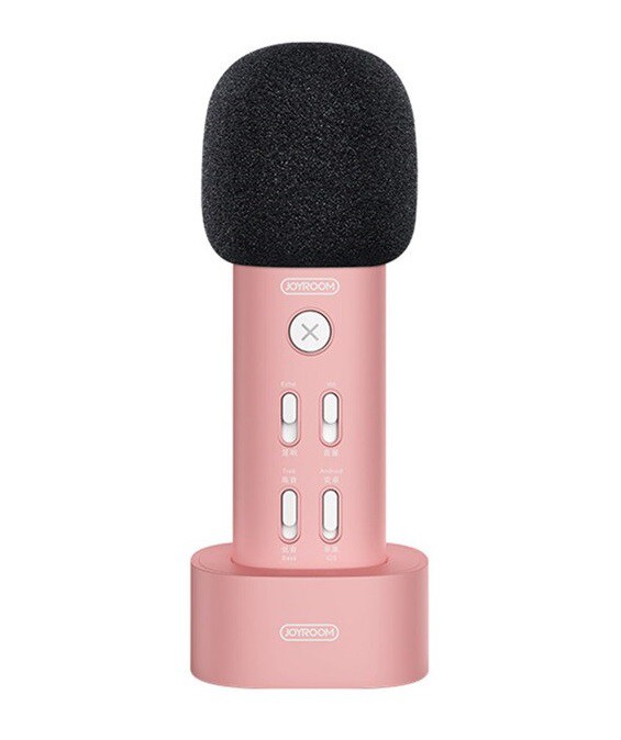 Микрофон для караоке Joyroom K Series JR-K2 1200mAh Live розовый (подключение через кабель)