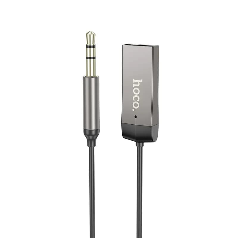 Изображение Блютуз aux FM трансмиттер bluetooth адаптер ресивер Hoco E78 1.2м пружина серый металл сайта akstel.ru фото Блютуз aux FM трансмиттер bluetooth адаптер ресивер Hoco E78 1.2м пружина серый металл