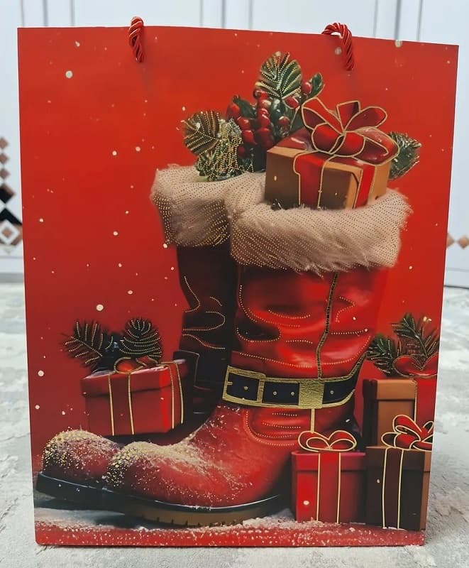 Пакет подарочный Новогодний 18х10х23 см YXL-1807S