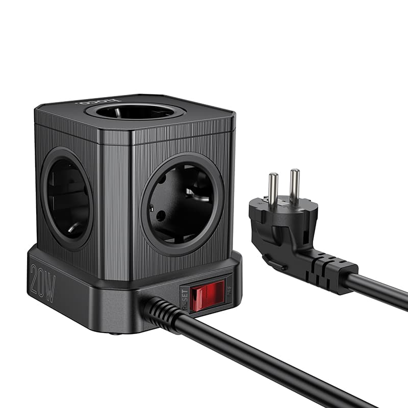 Сетевой фильтр HOCO NS8 5 гнезд + Type-C USB-C + 3USB 2м 4000W PD20W черный Сетевой фильтр HOCO NS8 5 гнезд + Type-C USB-C + 3USB 2м 4000W PD20W черный