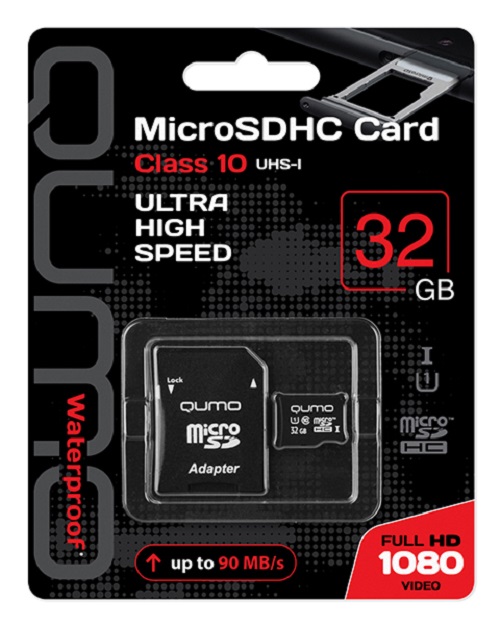 Изображение Карта памяти QUMO MicroSDHC Class 10 UHS-I 3.0 90MB/s 32Gb