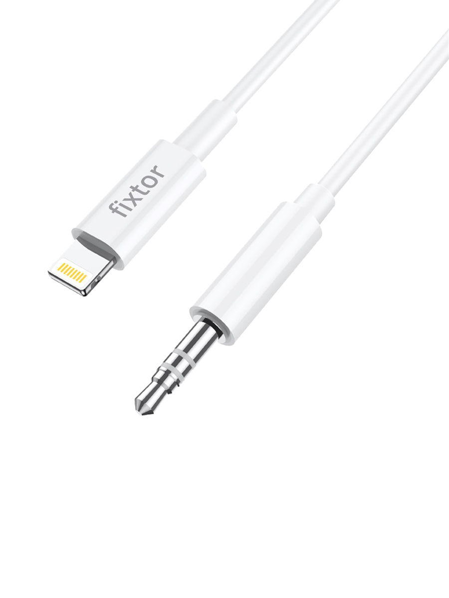 Кабель Aux Jack 3.5 - Lightning 8 pin Fixtor AL1 белый 1м