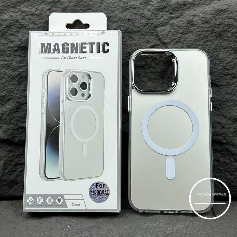 фото Чехол накладка для iphone 16 Pro Max (6.9) Magnetic силикон+пластик с магнитом для magsafe белая
