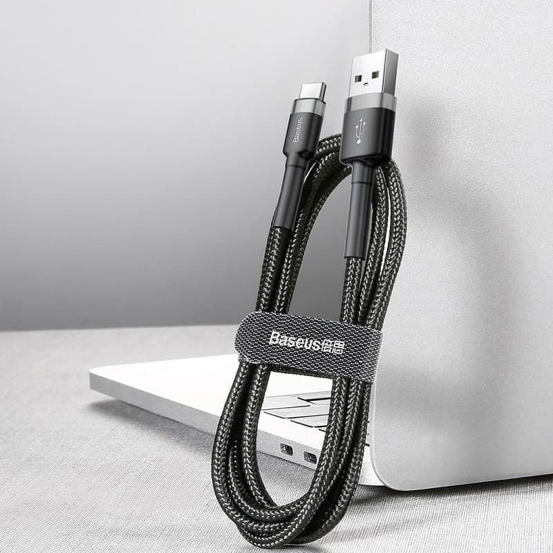 Кабель для зарядки Type-C USB Baseus Cafule CATKLF-BG1 3A 1м черно-серый