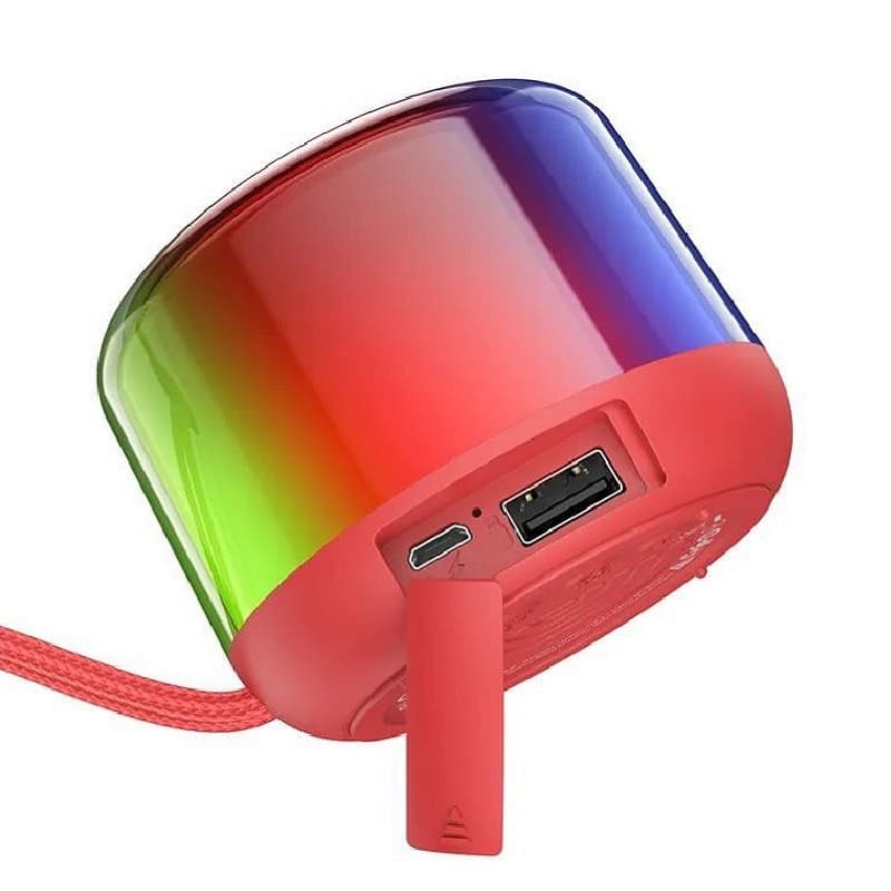 Колонка блютуз Borofone BR28 Joyful sports Colorful LED 600mAh красная