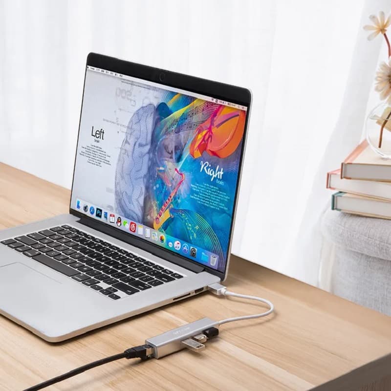 Разветвитель адаптер переходник USB HUB Хаб Onten OTN-5226 4в1 3 порта USB+RJ45 Ethernet 0.2м
