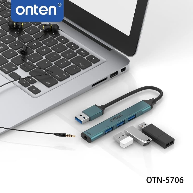 Разветвитель адаптер переходник USB HUB Хаб Onten OTN-5706 4в1 3 порта USB+3.5mm Jack Разветвитель адаптер переходник USB HUB Хаб Onten OTN-5706 4в1 3 порта USB+3.5mm Jack