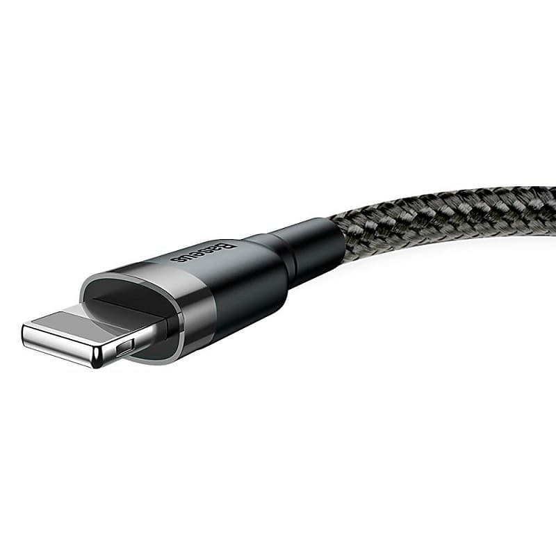 Кабель для зарядки iphone Lightning Baseus Cafule CALKLF-CG1 1.5A 2м черно-серый Кабель для зарядки iphone Lightning Baseus Cafule CALKLF-CG1 1.5A 2м черно-серый