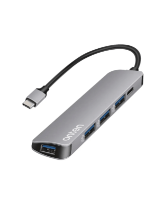 Разветвитель адаптер переходник концентратор Type-C HUB Хаб Onten OTN-9602 5в1 серый