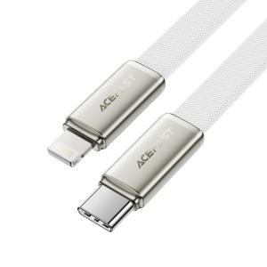 Кабель для зарядки iP Lightning to Type-C Acefast C24-01 30W 1.2м в тканевой оплетке плоский белый
