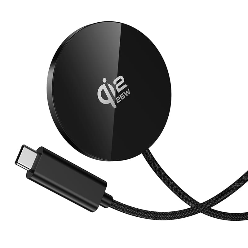 фото Беспроводное зарядное устройство магнитное HOCO CW63 Pro Qi2.2 25W USB-C Type-C 1.2м ультратонкий черное