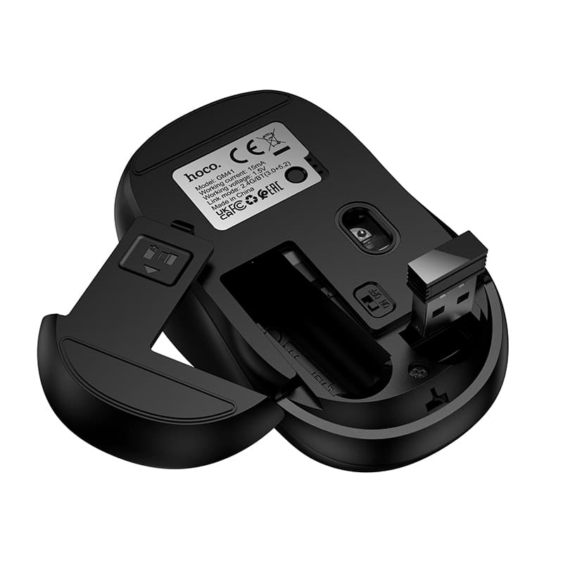 Мышь беспроводная Hoco GM41 двухрежимная 2.4G Bluetooth+USB белая 