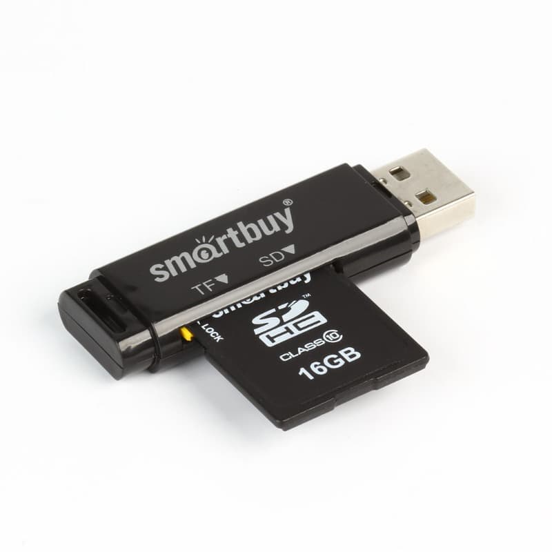 Картридер Smartbuy 715 USB 2.0-SD/MicroSD черный (SBR-715-K) Картридер Smartbuy 715 USB 2.0-SD/MicroSD черный (SBR-715-K)
