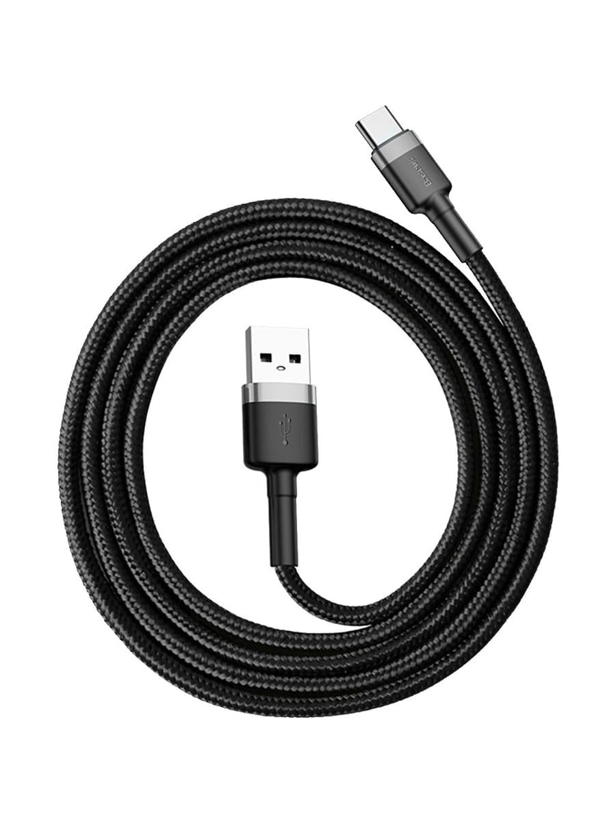 Кабель для зарядки Type-C USB Baseus Cafule CATKLF-BG1 3A 1м черно-серый