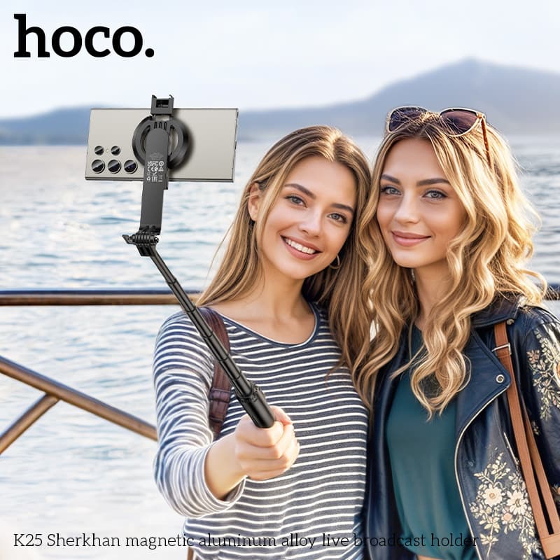 Монопод для селфи Hoco K25 Magnetic трипод с пультом BT магнитный черный Монопод для селфи Hoco K25 Magnetic трипод с пультом BT магнитный черный