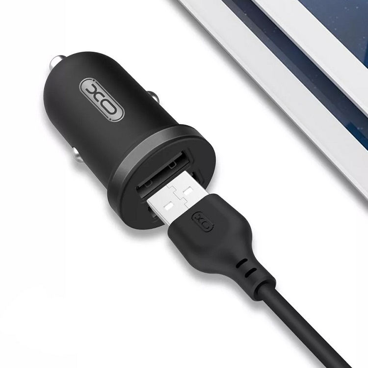 Изображение Автомобильное зарядное устройство + кабель Type-C USB xomobile TZ08 2USB 2,1A черный фото Автомобильное зарядное устройство + кабель Type-C USB xomobile TZ08 2USB 2,1A черный