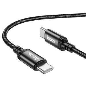 Кабель для зарядки Type-C to Type-C HOCO X89 PD 60W 2м в тканевой оплетке черный
